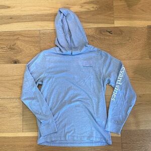 Vineyard Vines Light Heather Blue Hooded Long Sleeve Top